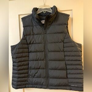 Lands' End Black Down Puffer Vest - Size 1X.  Barely Worn.